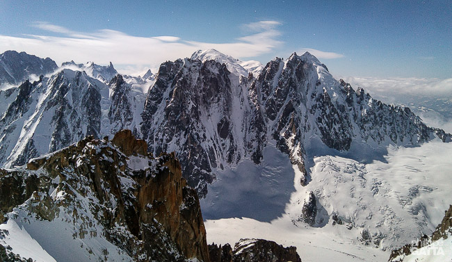 Les Courtes, Droites and Aiguille Verte seen from Aiguille d'Argentière (© P. Gatta)