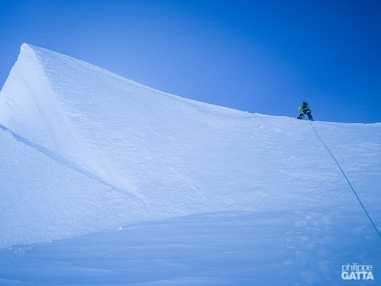 The last serac below the top of Aiguille Verte (© P. Gatta)