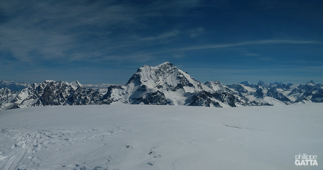 The Grand Combin seen from the top of Mont Vélan - Annibal Couloir (© P. Gatta)