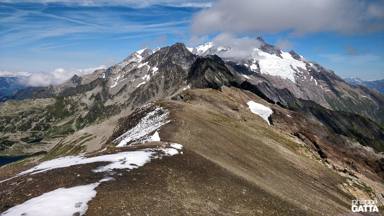 Looking toward Mont Blanc from Tête des Fours (© P. Gatta)