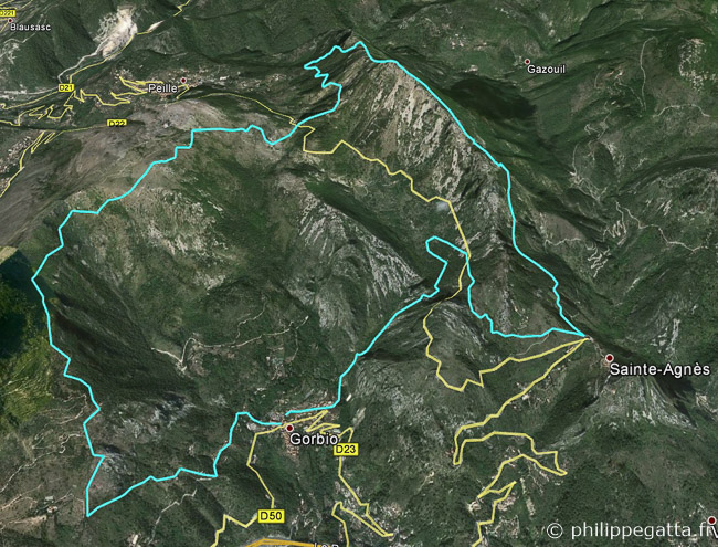 Map of Cime de Baudon (Préalpes de Nice) (© P. Gatta)