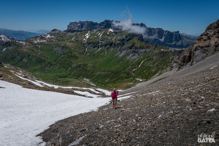 Climbing to Col de Salenton