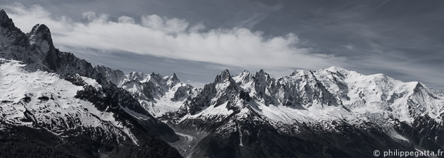 Panorama from les Drus to Aiguille du Gouter (© P. Gatta)